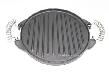 Pre-seasoned cast iron griddle with handle