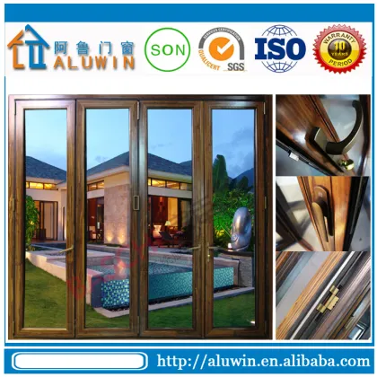 Mahogany and Teak wood Aluminum Folding Bifold Doors