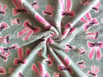 100% Polyester Lovely Printed Knitted Coral Fleece Fabric For Housecoat