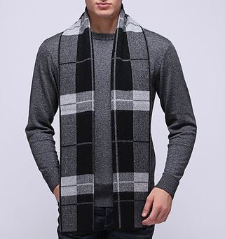 50% Wool 50% Cashmere Knitted Scarf -15