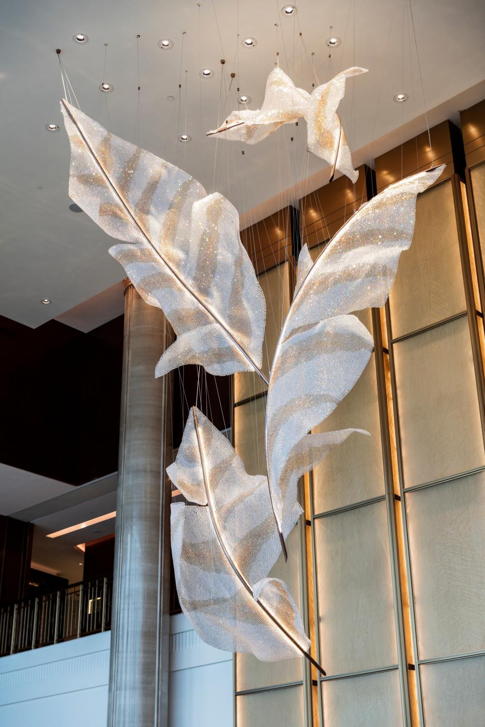 فندق Modern Hotel Lobby Art Leaf على شكل ثريا