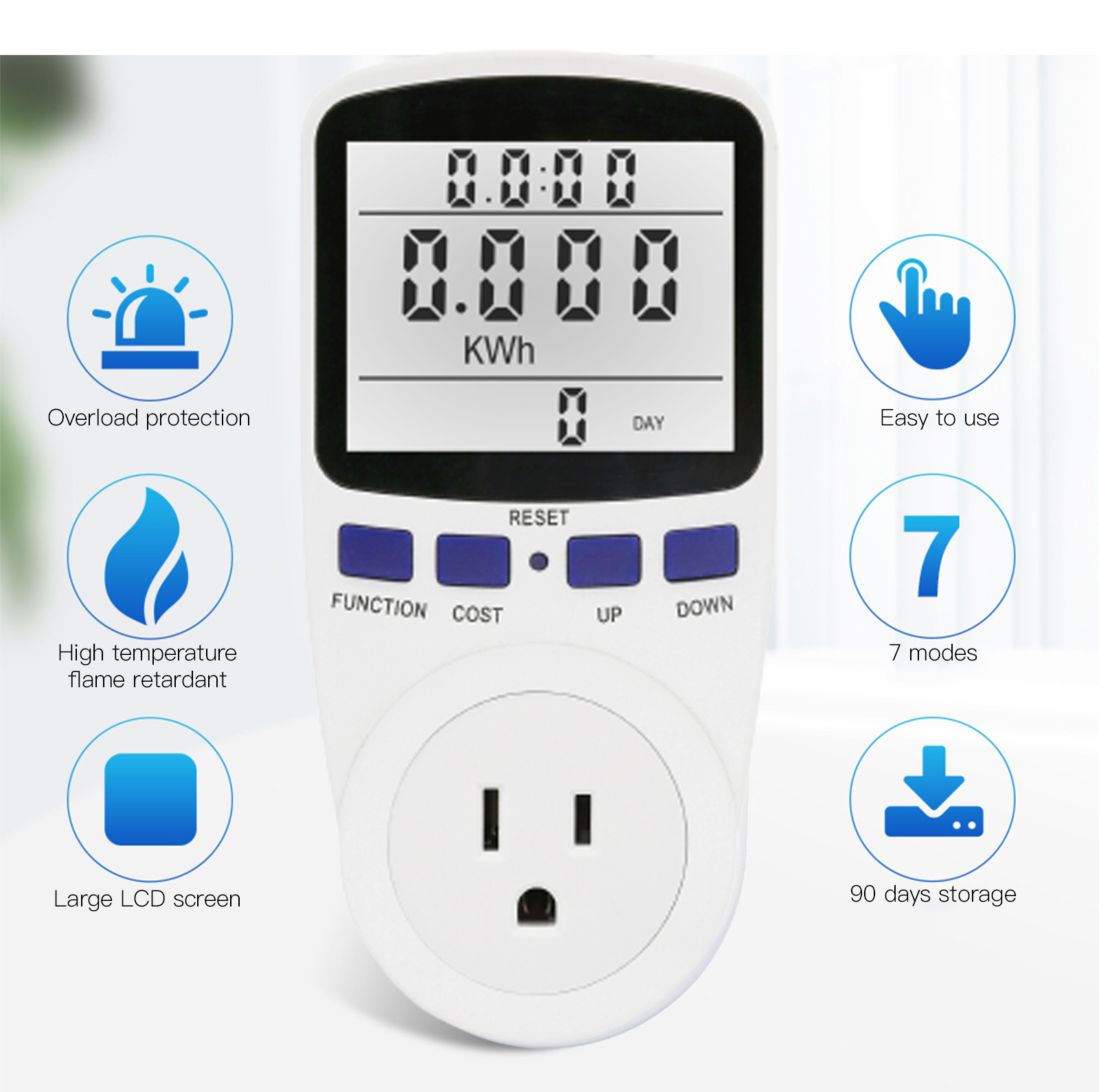 Full Function Display Of Power Metering Socket