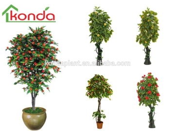 Cheap ornamental artificial bonsai plant plastic tree decoration fruit trees fake artificial lemon tree