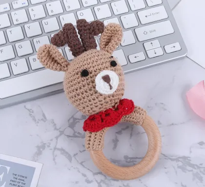 Unicorn Needle Hook Bear Rattle