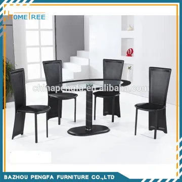 Modern Round Glass Dining Table, Used Restaurant Table and Chairs