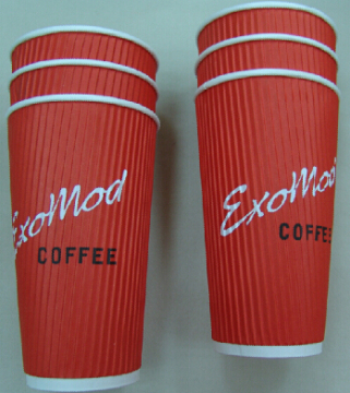 Disposable 20oz Paper Ripple Wall Coffee Cups