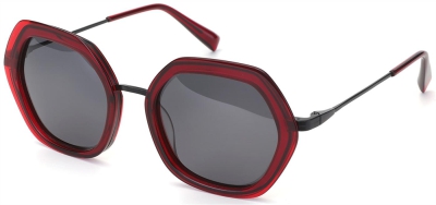 C2 Acetate Sunglasses Transparent Red-Gun