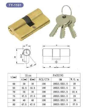 brass lock cylinders with polishing