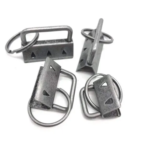 Silver Ribbon Tail Clip Metal Hanger Key Ring