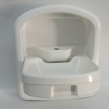 White Acrylic Folding Sink for Caravan & Motorhome - Space-Saving Shower Bowl