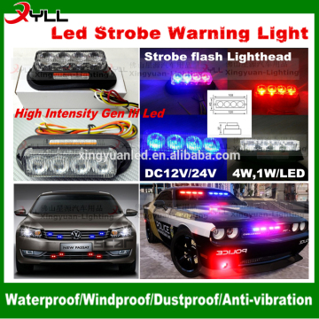 double row strobe flash 12v led modules led surface mount car grill emergency strobe light head