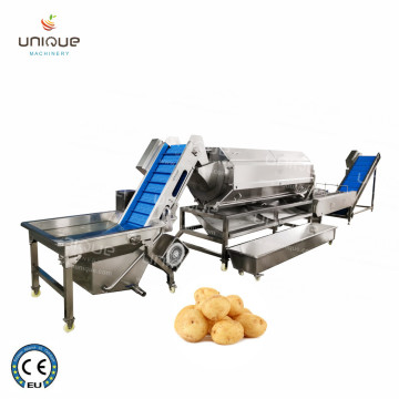 Big Capacity Continuous Brush Potato Peeler and Carrot Washer Polisher Machine