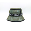 Green Full Mesh Bucket Hat with Decorative Belt