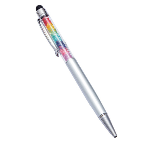 Metalen balpen met rubberen stylus