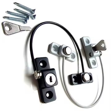 Black Plastic Child Safety Lock with Keys for Refrigerators and Cupboards