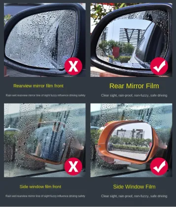 Clear Protective Anti-Fog Rain Water Rainproof Scratch Proof Car Films for Exterior Accessories and Mirrors
