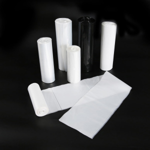 Environmentally-friendly customized logo printed heavy duty white black roll plastic packing rubbish bag