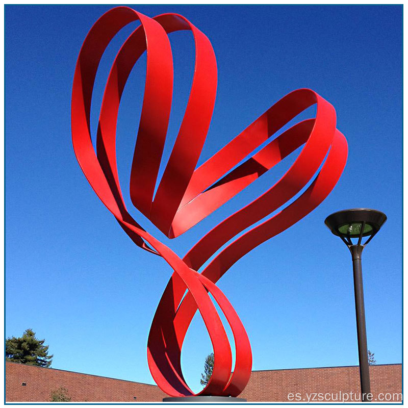 Escultura roja grande china del jardín del acero inoxidable