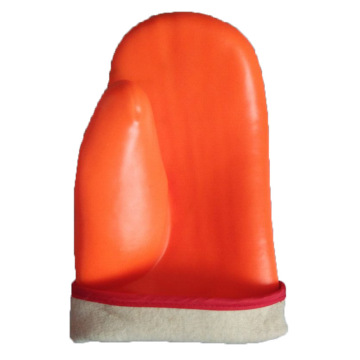 Orange PVC gloves foam insulated linning mitten gloves