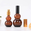 Double Gourd Shaped Amber Glass Spray Bottle