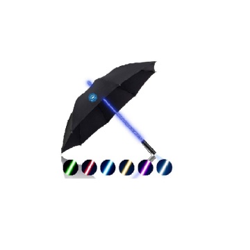 Best Selling Fiberglass and Acrylic Frame Plastic Straight Handle LED Umbrella