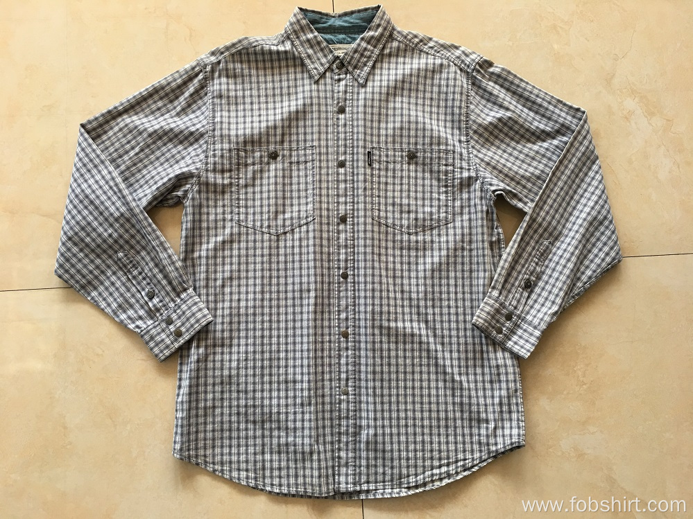 100% Cotton Long Sleeve Plaid Shirt