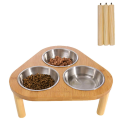 Table à manger de chat pour animaux de bambou