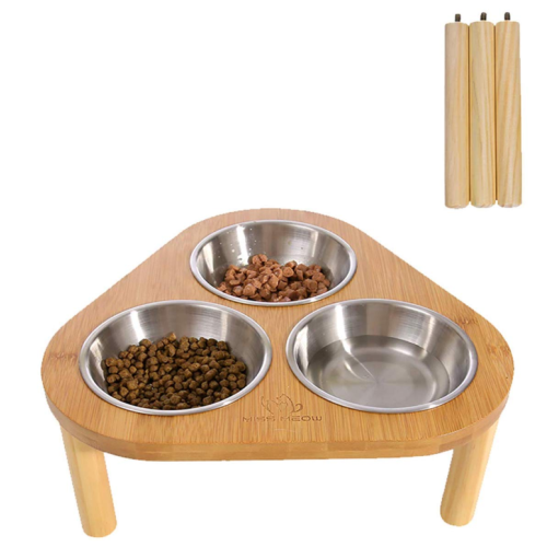 Bamboo Stand Pet Cat τραπεζαρία τραπέζι