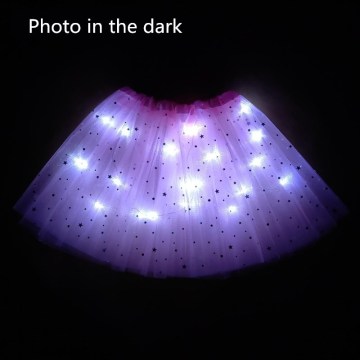 Light LED Girl Kids Clothes Star Tutu Skirt Princess Party Tutus Tulle Pettiskirt Child Ballet Dance Halloween