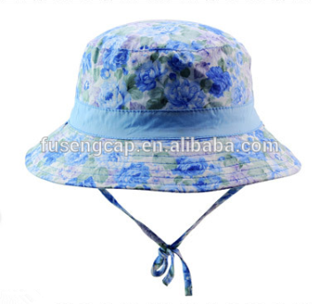 100% cotton lady floral summer outdoor hat /bucket cap /fisherman hat