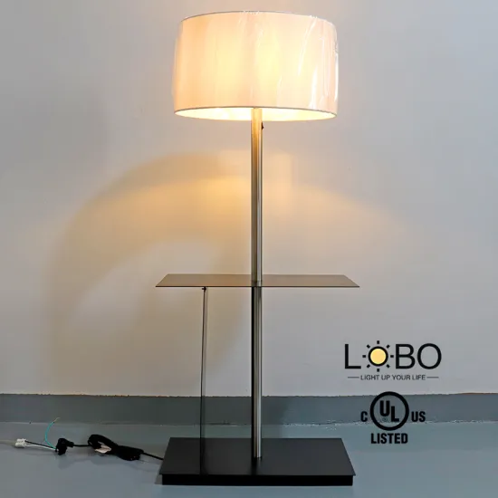 UL Listed Candlewood Suites Hotel Guestroom Floor Standing Lamp with White Oval Hardback Shade