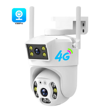 2023 V380 4MP Outdoor 4G WiFi Dual Lens PTZ CCTV Camera