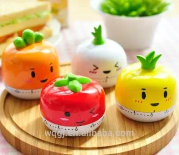 Cartoon Vegetable Shape Kitchen Cooking Timer 60 Minutes Mechanical Movement Timer Cute Kitchen Timer