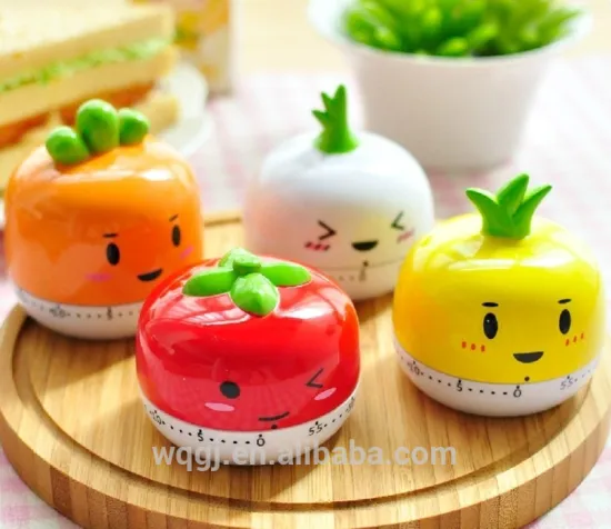 Cartoon Vegetable Shape Kitchen Cooking Timer 60 Minutes Mechanical Movement Timer Cute Kitchen Timer