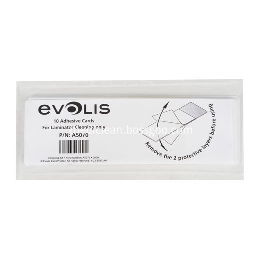 Evolis A5070 Adhesive Cleaning Cards for Laminator - Qty. 10 Evolis A5070 Adhesive Cleaning Cards for Laminator - Qty. 10