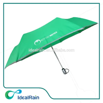 3 fold pongee material reflective umbrella