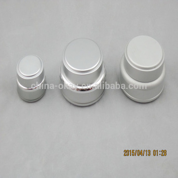 15ml,30ml Silver metal cosmetic jar with plastic or ceramic inside. screw lid 50ml