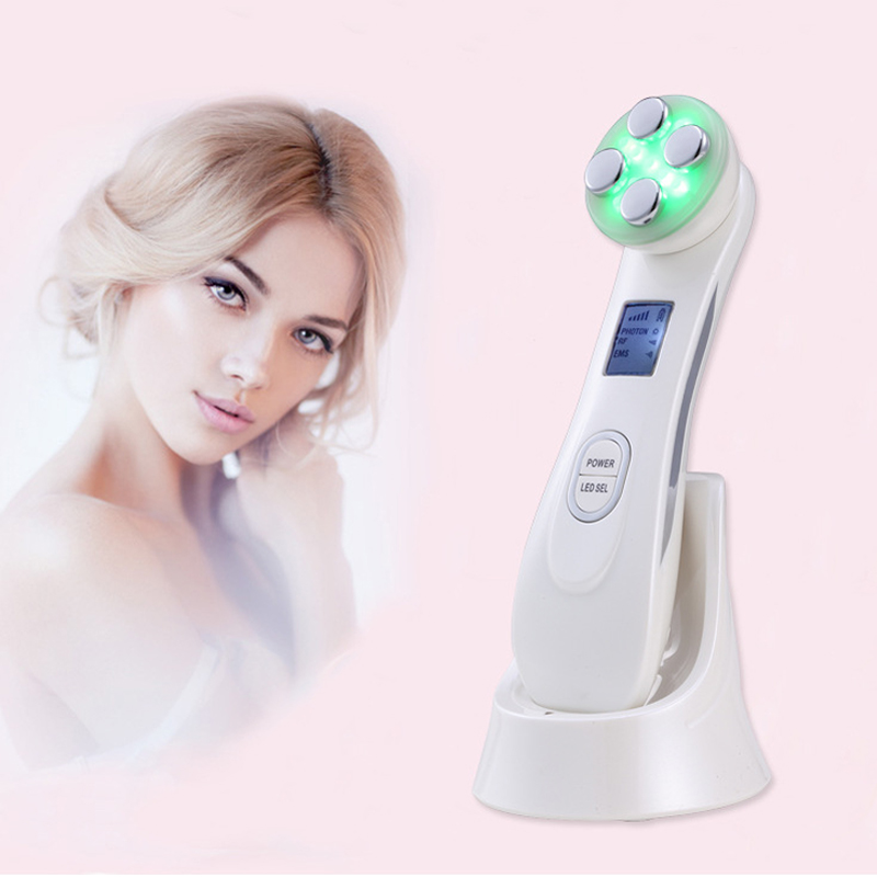 Facial Mesotherapy Electroporation RF Radio Frequency LED Photon Device Face Lifting Tighten Wrinkle Removal Skin Care Massager