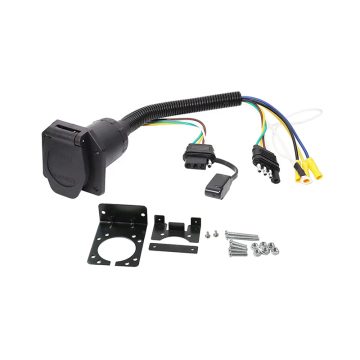 4-weg plat tot 7 pin ronde trailer lichtadapter voor accessoire sleepconnector