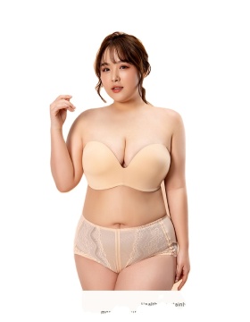 Unpadded Plus Size Bra: Invisible, Lifting, Strapless with Underwire for Soft Push-Up and Support