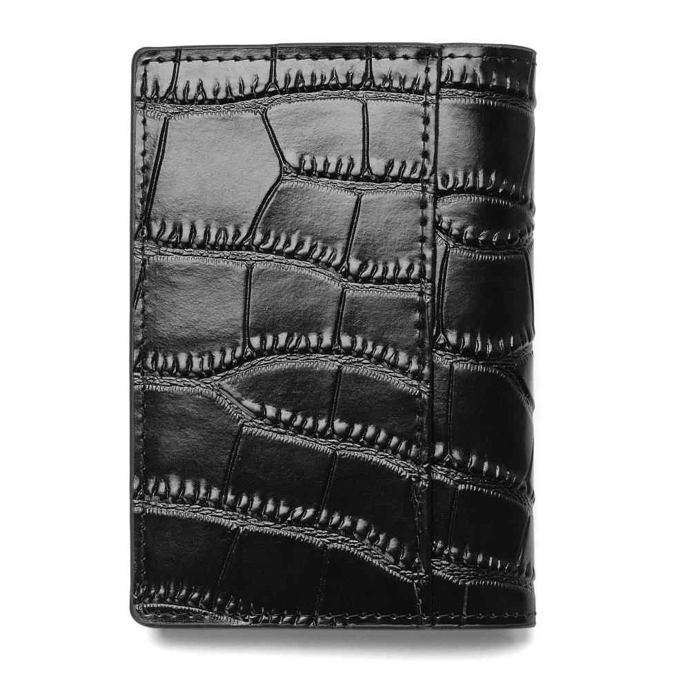 Crocodile texturé en cuir synthétique Slim Carte Portefeuille