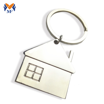 Metal cheap price house shape keychain