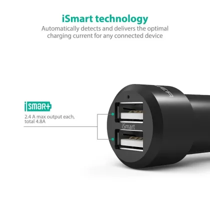 RAVPower RP-VC006 Mini 24W 4.8A Dual USB Car Charger