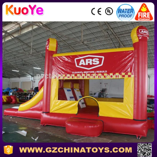 Customized two lanes slide jumper bouncer inflatable combo for kids