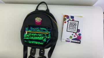 Custom OEM leather shiny glitter school backpack sequin for students