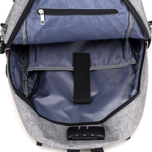 Mochila de moda masculina de viagem de carga USB