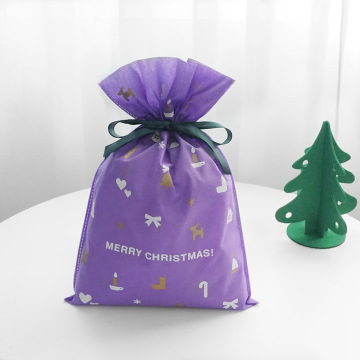 Purple Non-woven Christmas Party Package Gift Wrapping Bag