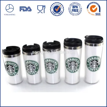 Newest double wall stainless steel starbucks travel mug inside with starbucks design
