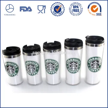 Newest double wall stainless steel starbucks travel mug inside with starbucks design