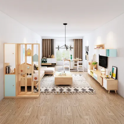 Solid Wood Luxury Hall Cabinet Screen for Living Room Storage and Partition